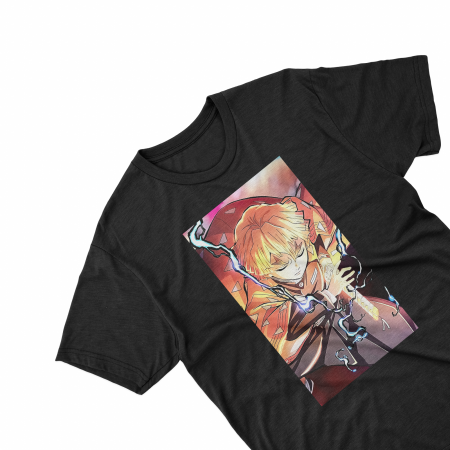 Tricouri - Tricouri personalizate cu anime Demon slayer Zenitsu negru