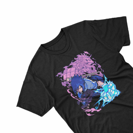Textile Personalizate - Tricouri personalizate cu anime Sasuke Chidori negru