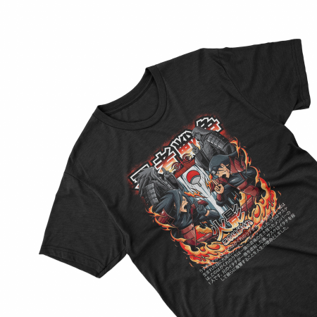 Tricouri personalizate - Tricouri personalizate cu anime Madara and Hashirama fight negru