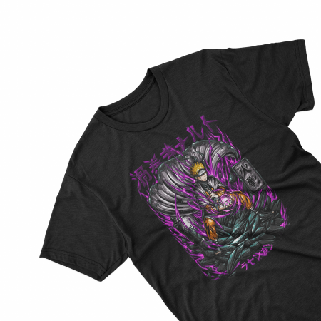 Tricouri personalizate - Tricouri personalizate cu anime Naruto Rasengan negru