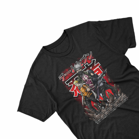 Tricouri personalizate - Tricouri personalizate cu anime Naruto team seven adults negru