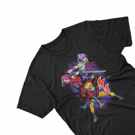 Textile Personalizate - Tricouri personalizate cu anime Naruto Team seven negru