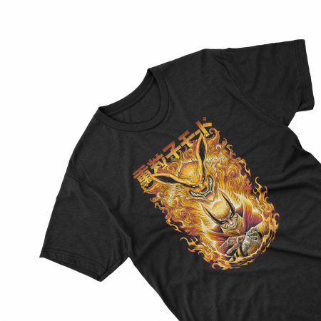 Textile Personalizate - Tricouri personalizate cu anime Naruto Kurama negru