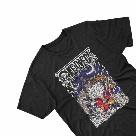 Tricouri personalizate - Tricouri personalizate cu anime One Piece gear negru