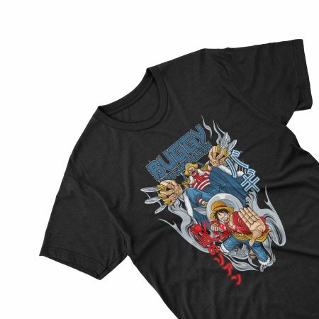 Tricouri personalizate - Tricouri personalizate cu anime One Piece Buggy battle negru