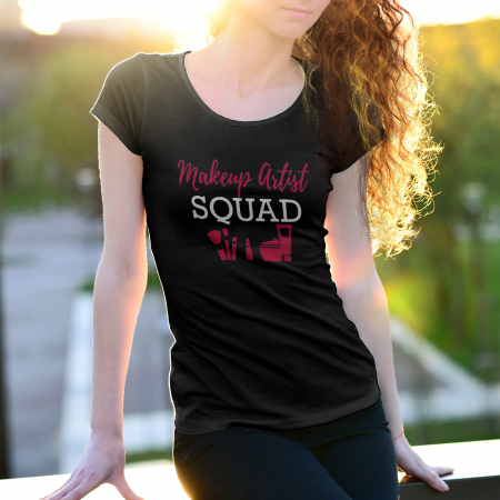 Tricouri personalizate - Tricouri personalizate cu mesaj Makeup artist squad