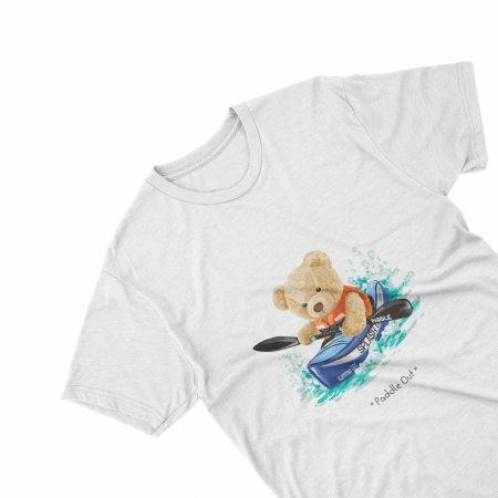 Textile Personalizate - Tricouri personalizate cu ursulet Paddle out alb