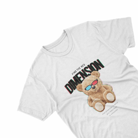 Tricouri - Tricouri personalizate cu ursulet Dimension alb