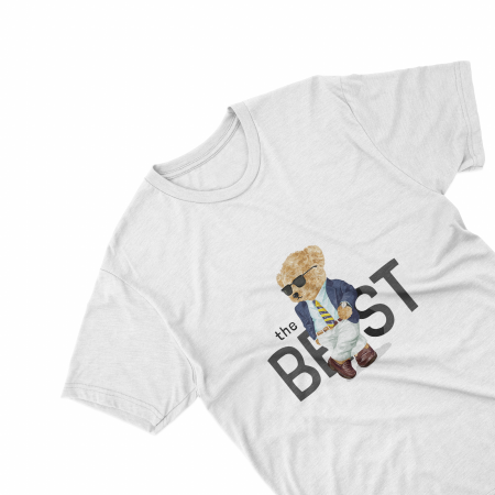 Textile Personalizate - Tricouri personalizate cu ursulet Beast alb