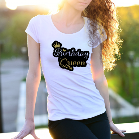 Tricouri personalizate - Tricouri personalizate cu mesaj Birthday queen