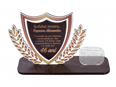 Trofee - Trofeu Personalizat cu mesaj de multumire pentru Sef