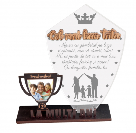 Trofee - Trofeu Personalizat cu mesaj pentru Tata