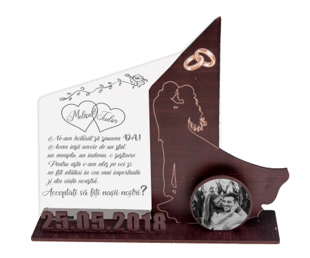 Trofee - Trofeu Personalizat cu mesaj pentru Nasii de Nunta