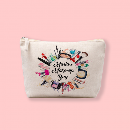 Textile Personalizate - Trusa makeup personalizata din poliester cu nume 22x14 cm