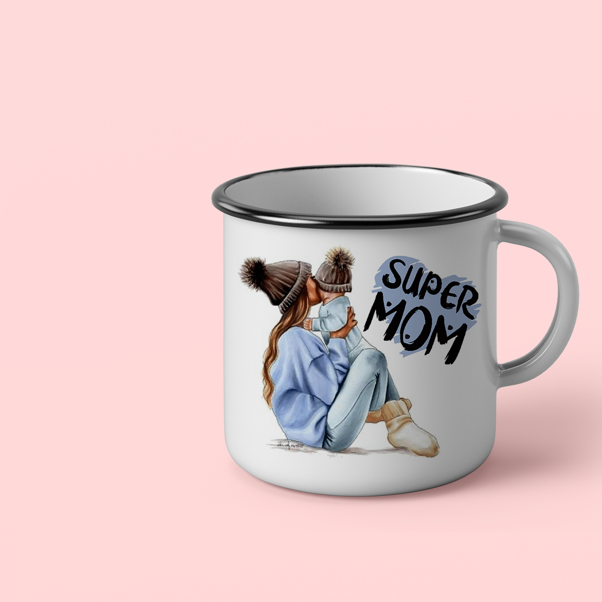 Cana personalizata cu mesaj Super mommy Cana emailata, 260 ml