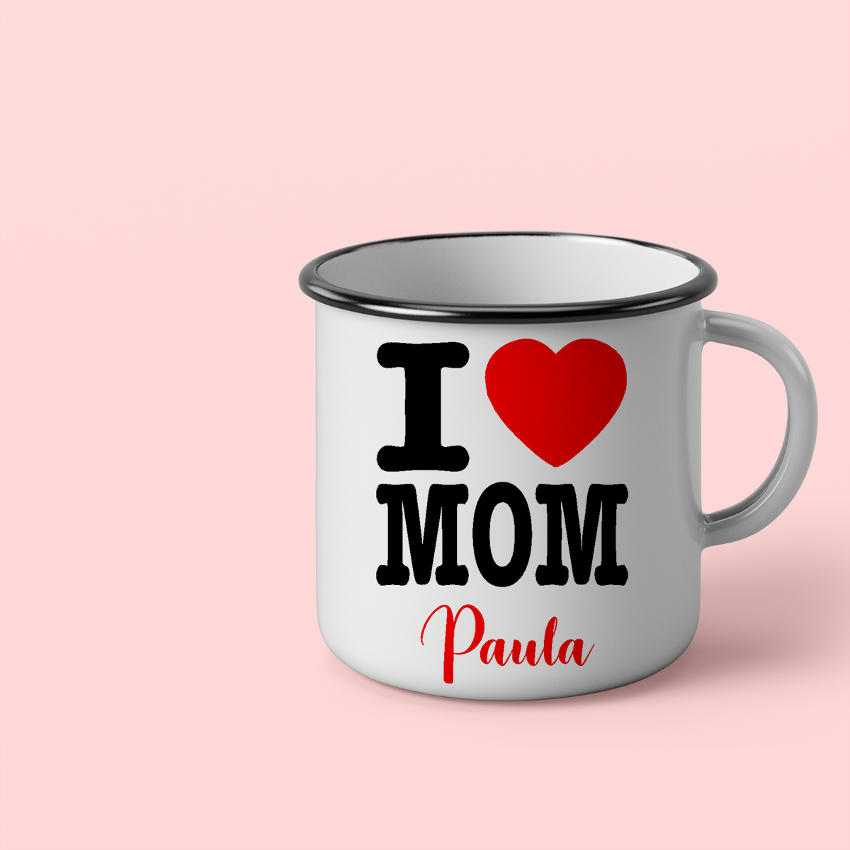 Cana personalizata cu mesaj I love mom Cana emailata, 260 ml