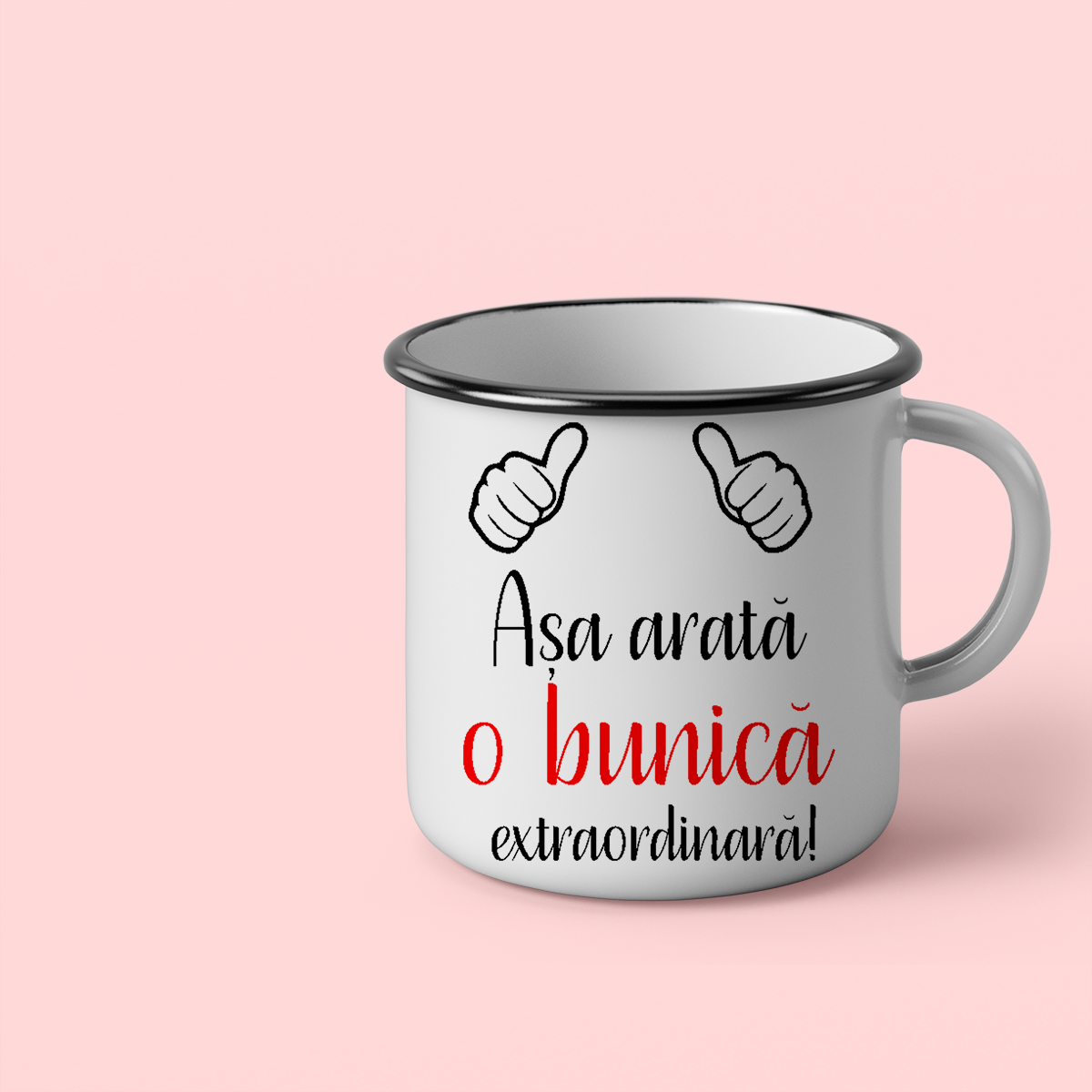 Cana personalizata cu mesaj Asa arata o bunica extraordinara Cana emailata, 260 ml