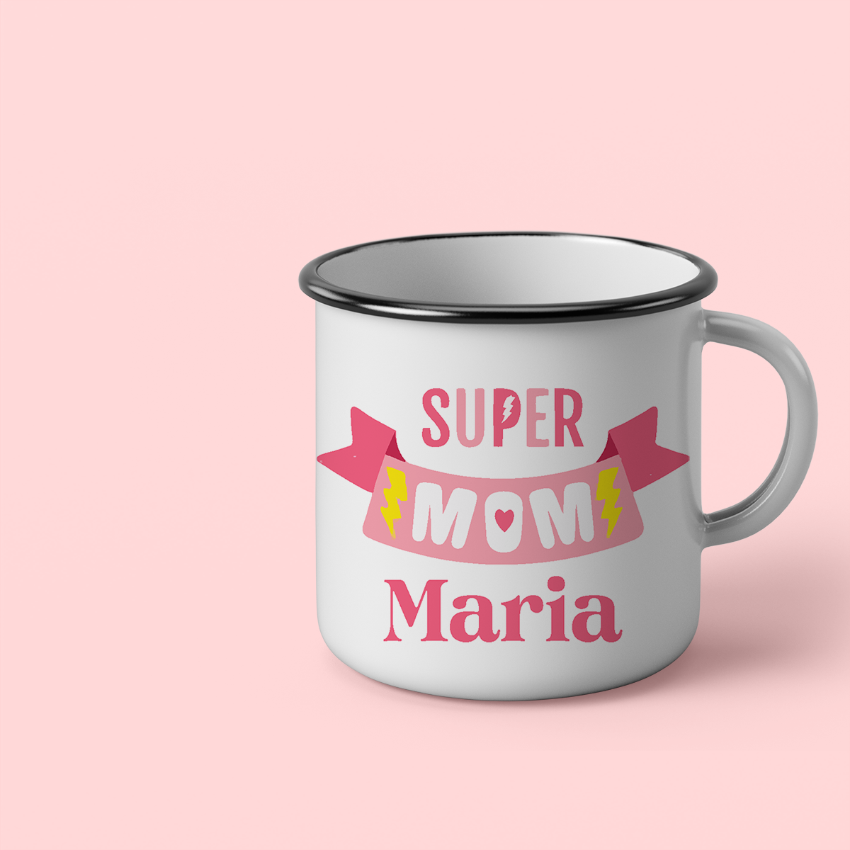 Cana personalizata cu mesaj Super mom Cana emailata, 260 ml
