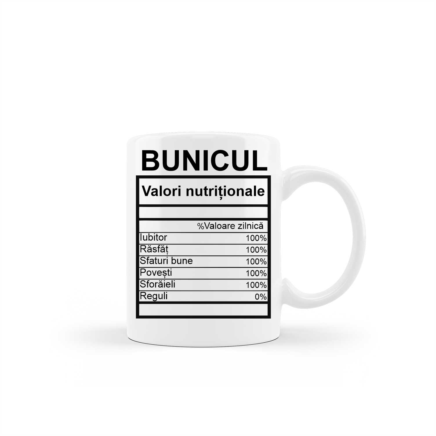 Cana personalizata Valori nutritionale Bunic