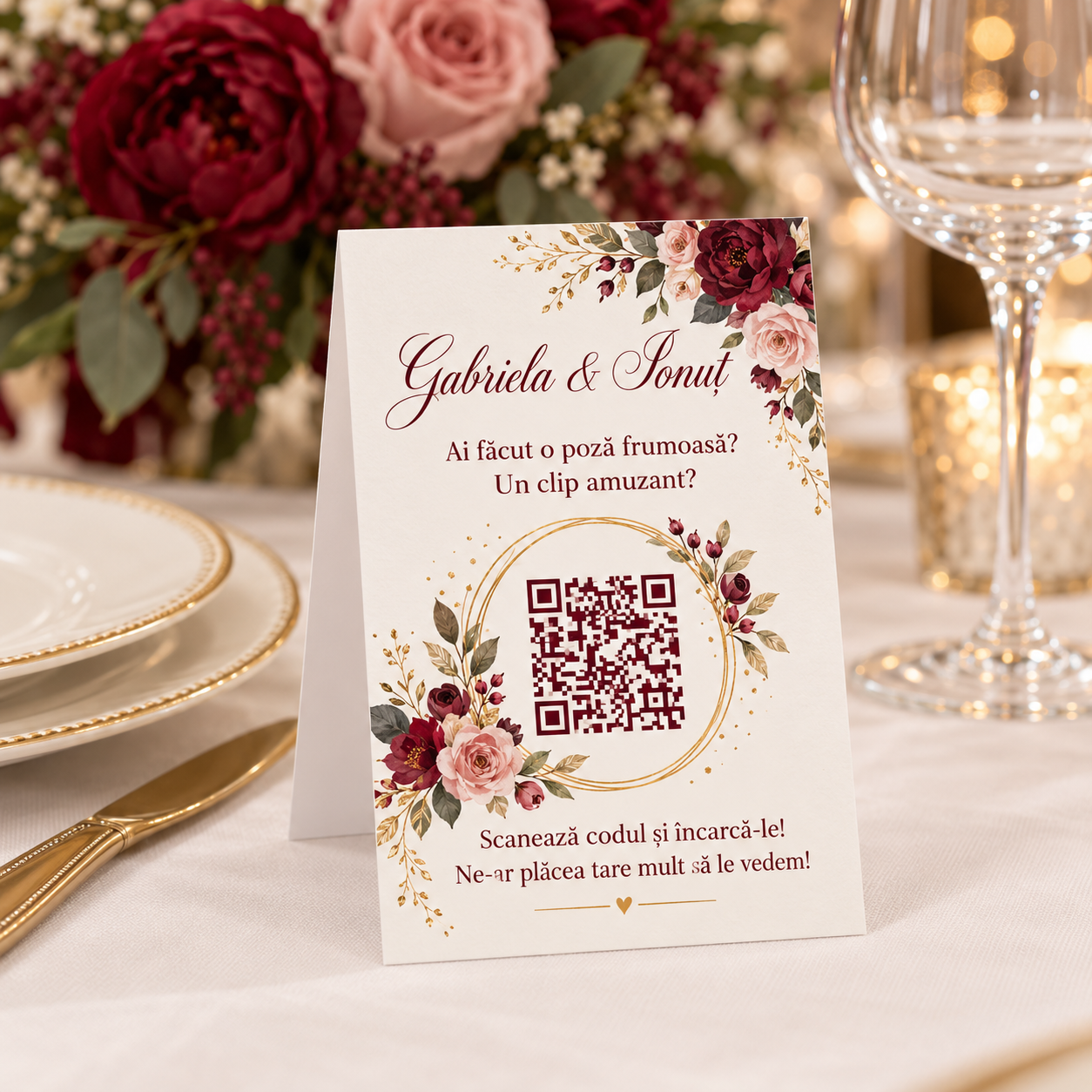 Cartonas personalizat cu cod QR