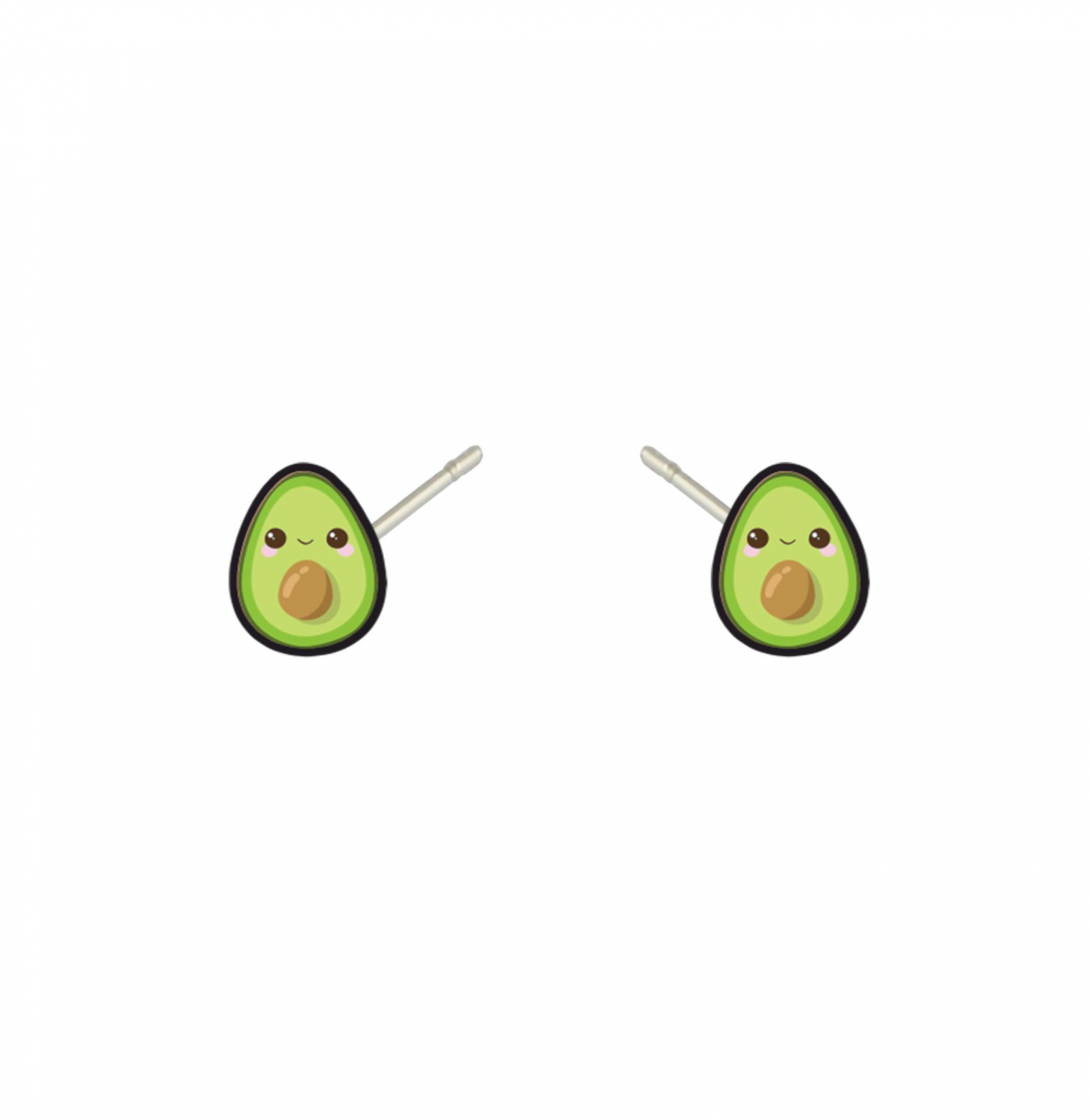 Cercei handmade Avocado cu tortite de otel inoxidabil, 12mm