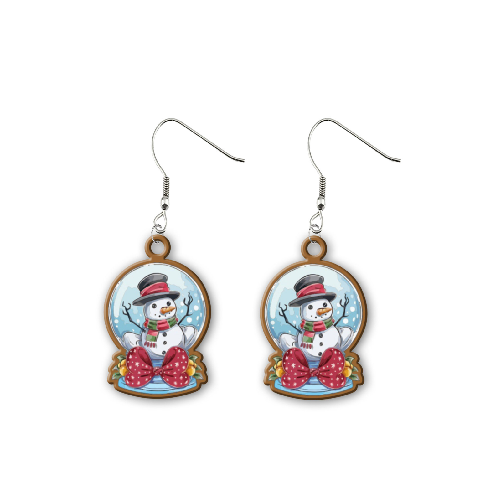 Cercei handmade glob om de zapada cu tortite de otel inoxidabil, 30 mm
