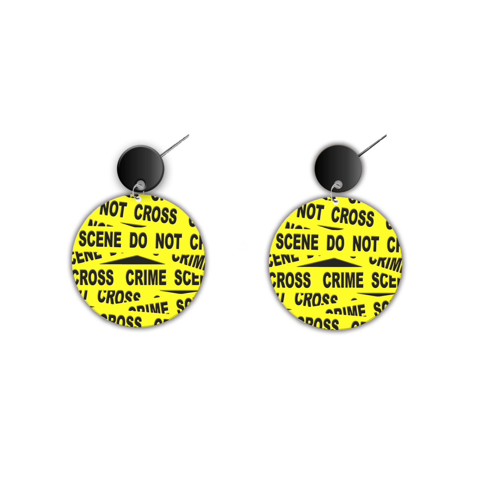 Cercei handmade Crime Scene cu tortite de otel inoxidabil, 45 mm