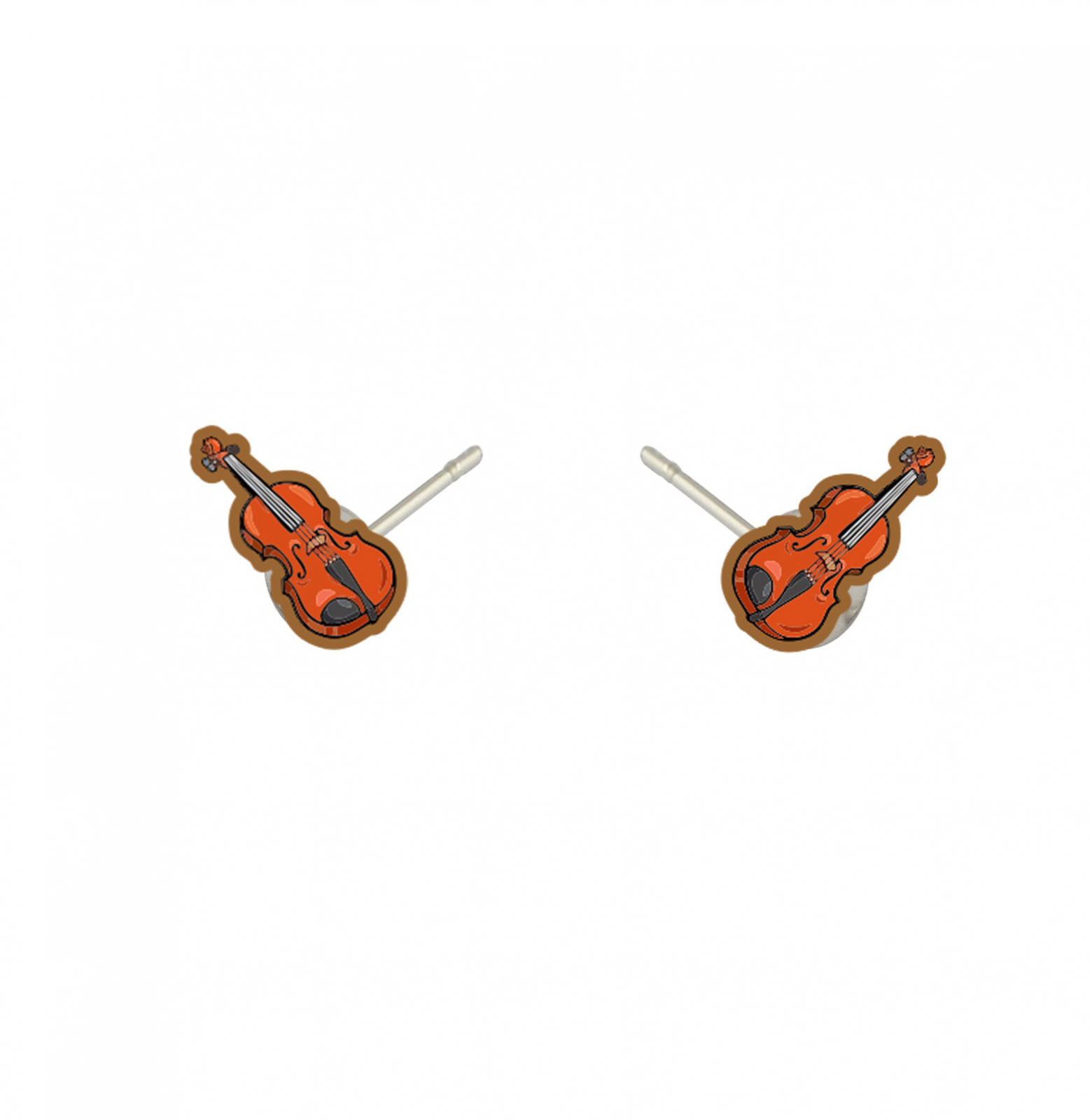 Cercei handmade vioara cu tortite de otel inoxidabil, 12mm