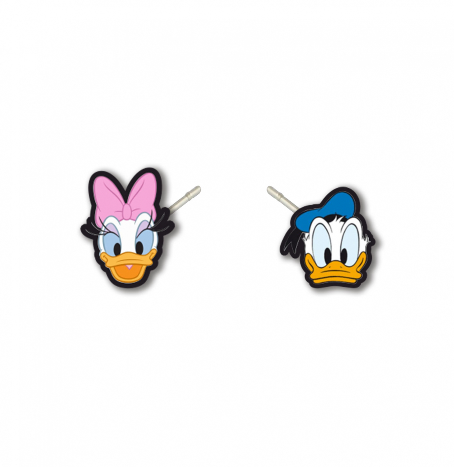 Cercei handmade Donald si Daisy cu tortite de otel inoxidabil, 12mm