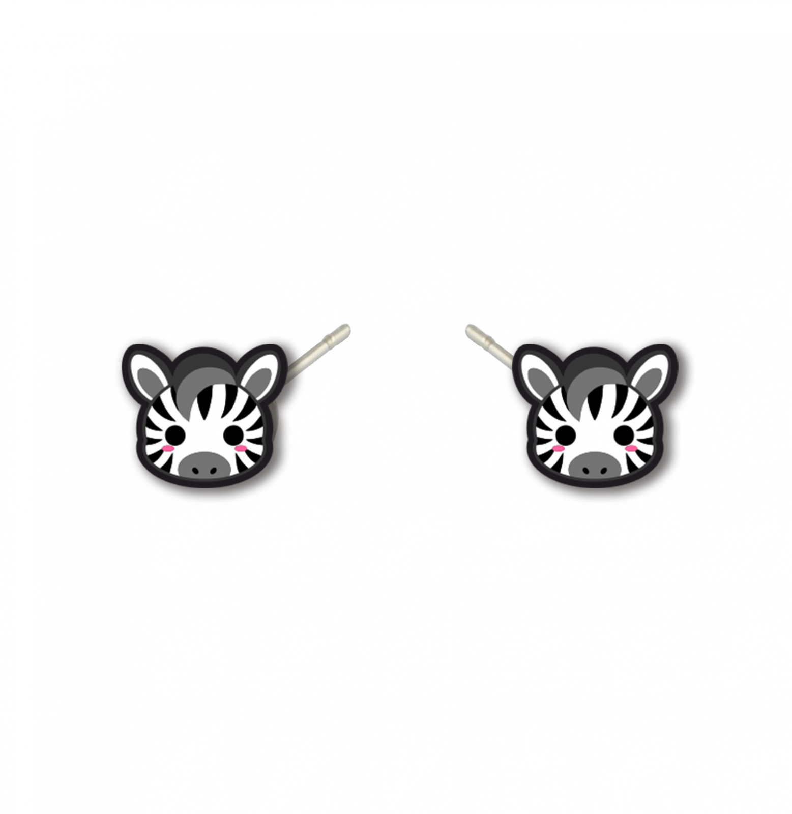 Cercei handmade zebra cu tortite de otel inoxidabil, 12mm