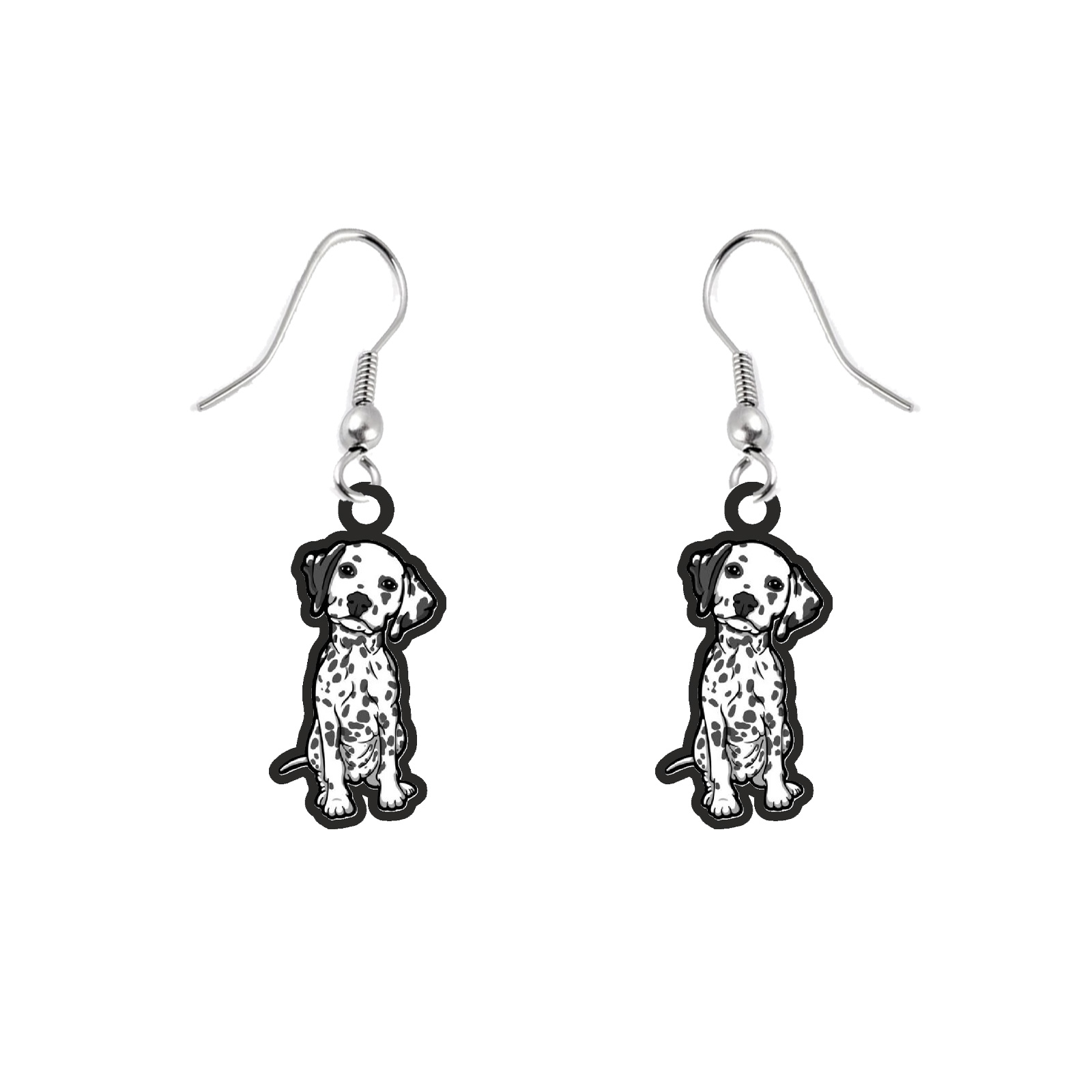 Cercei handmade Dalmatian cu tortite de otel inoxidabil, 40mm