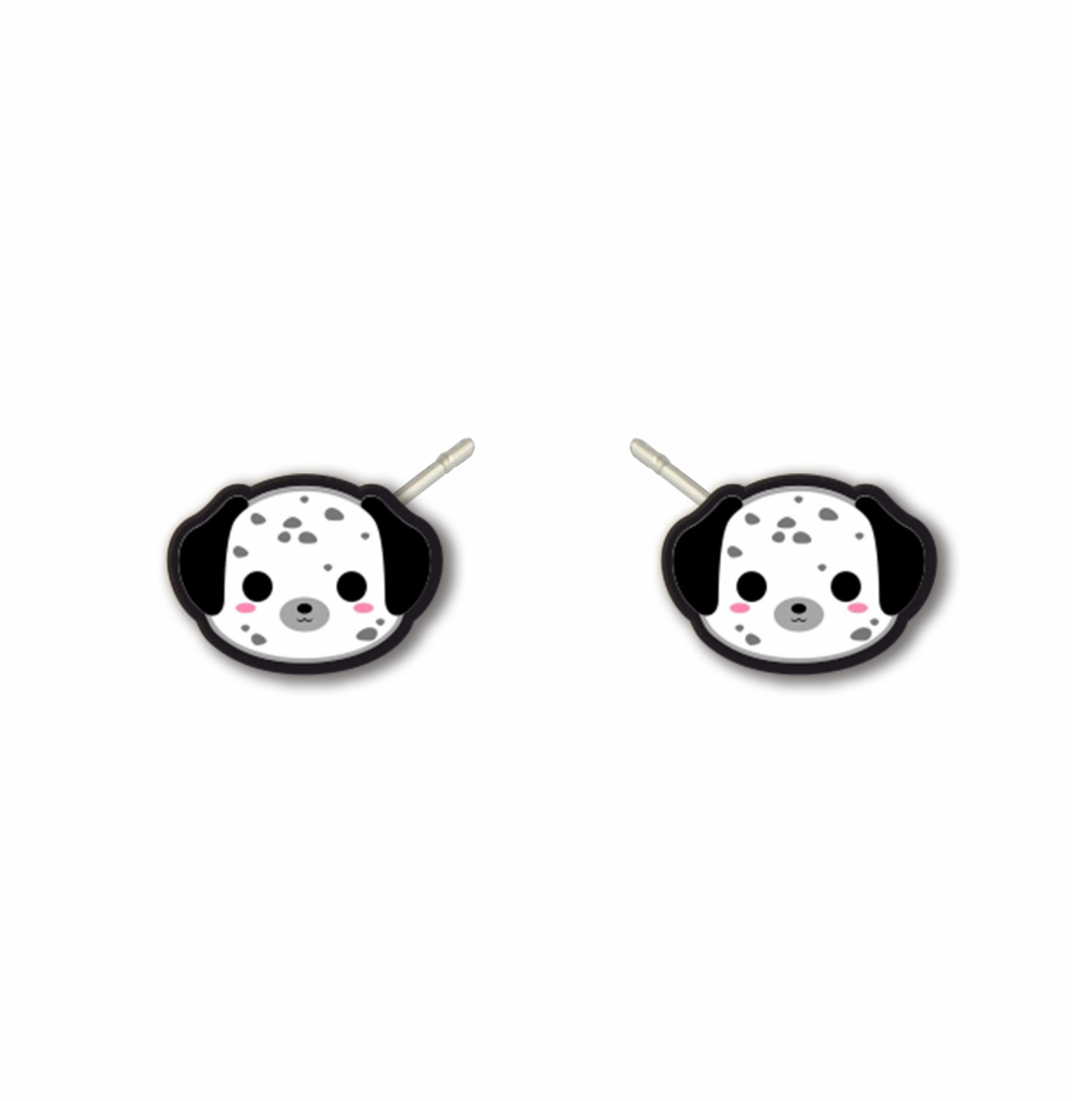 Cercei handmade dalmatian cu tortite de otel inoxidabil, 12mm