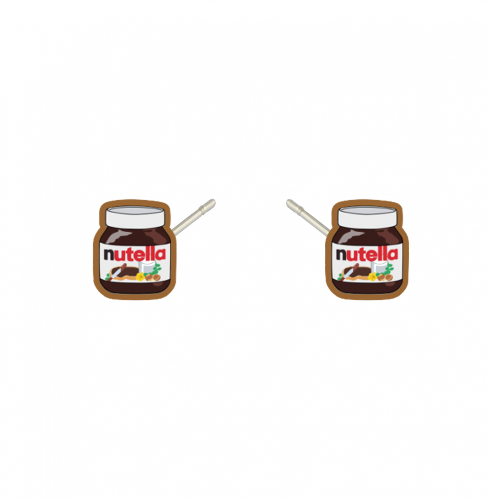 Cercei handmade Nutella cu tortite de otel inoxidabil, 12mm