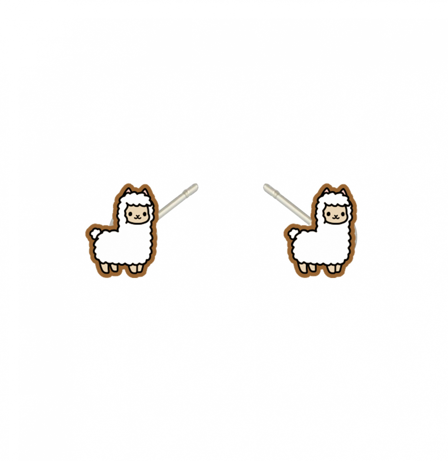 Cercei handmade Llama cu tortite de otel inoxidabil, 12mm