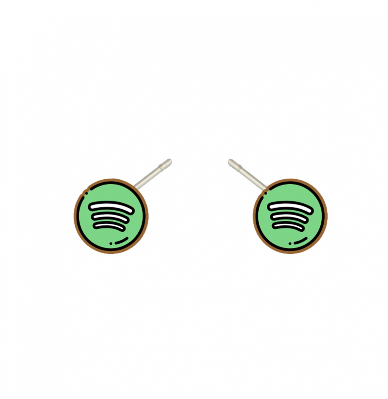 Cercei handmade Spotify cu tortite de otel inoxidabil, 12mm