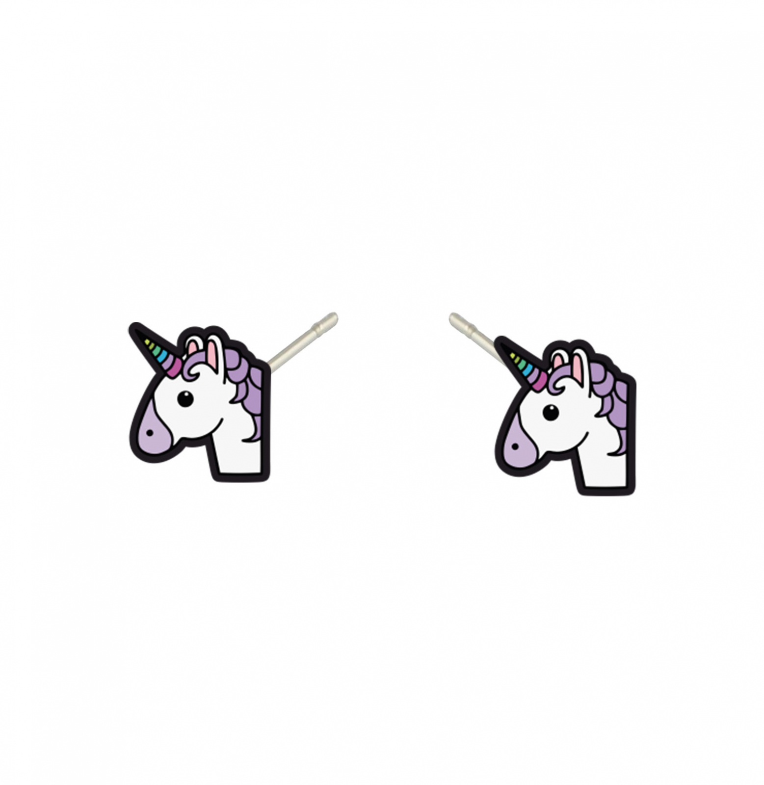 Cercei handmade unicorn cu tortite de otel inoxidabil, 12mm