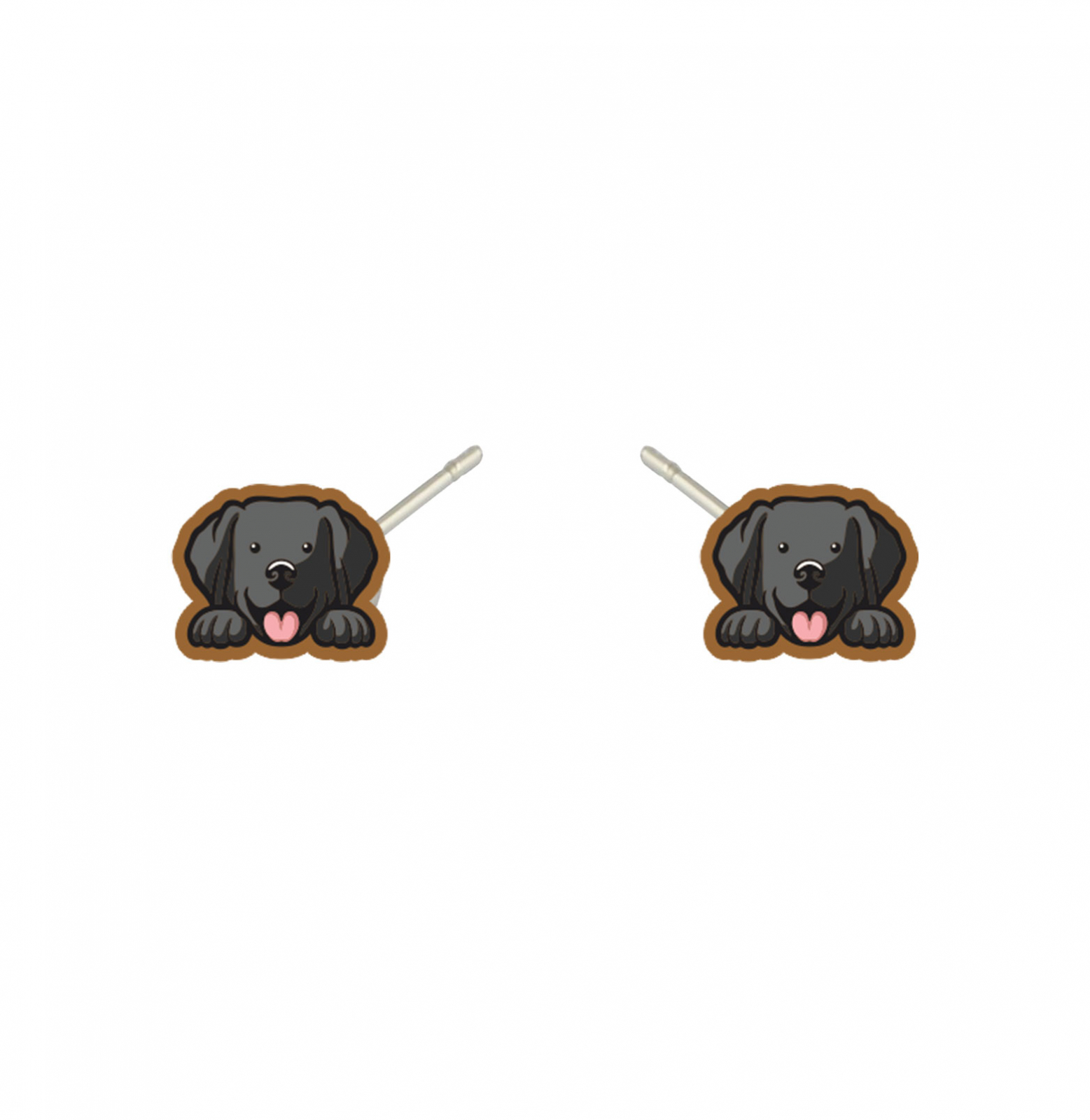 Cercei handmade labrador cu tortite de otel inoxidabil, 12mm