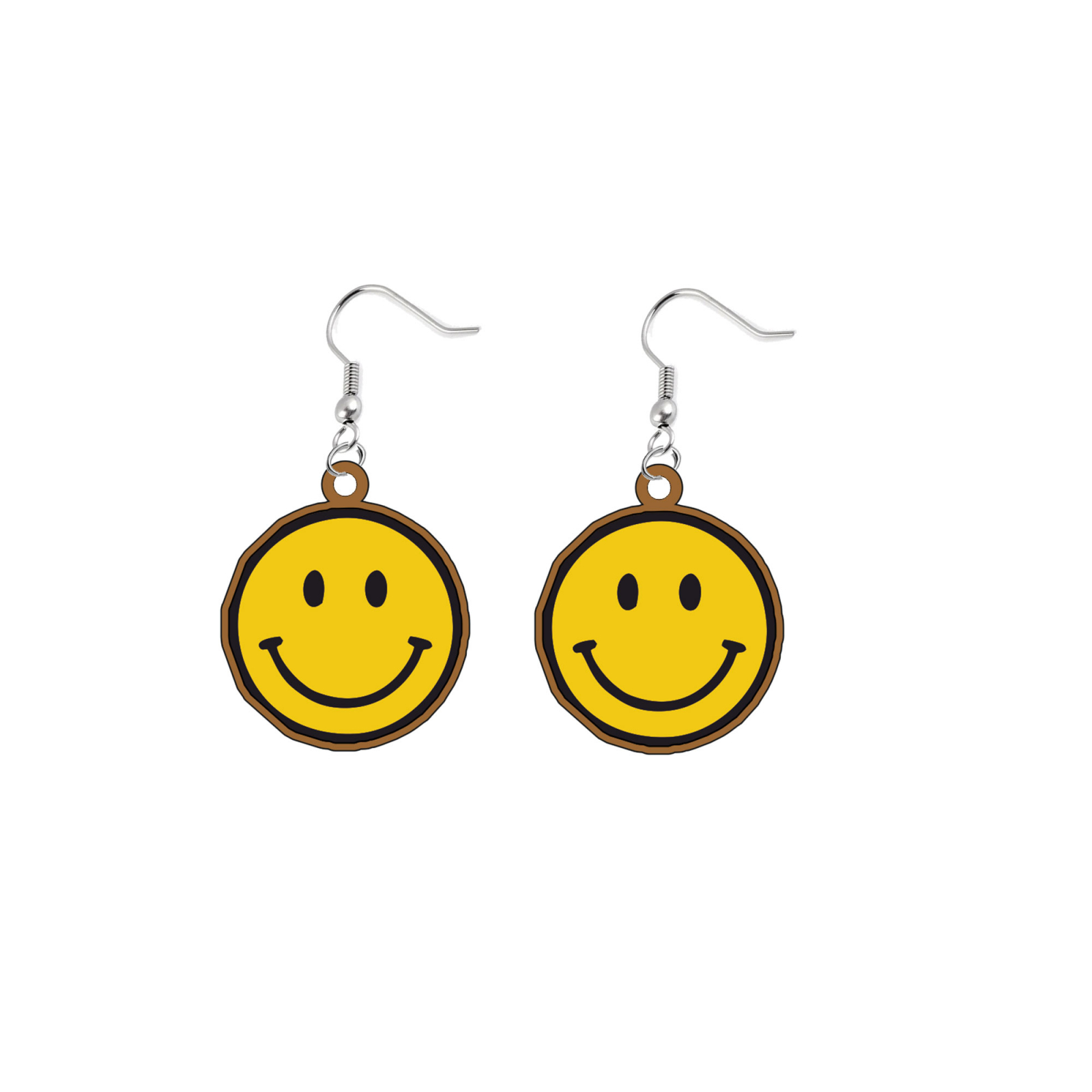 Cercei handmade Smile cu tortite de otel inoxidabil, 30 mm