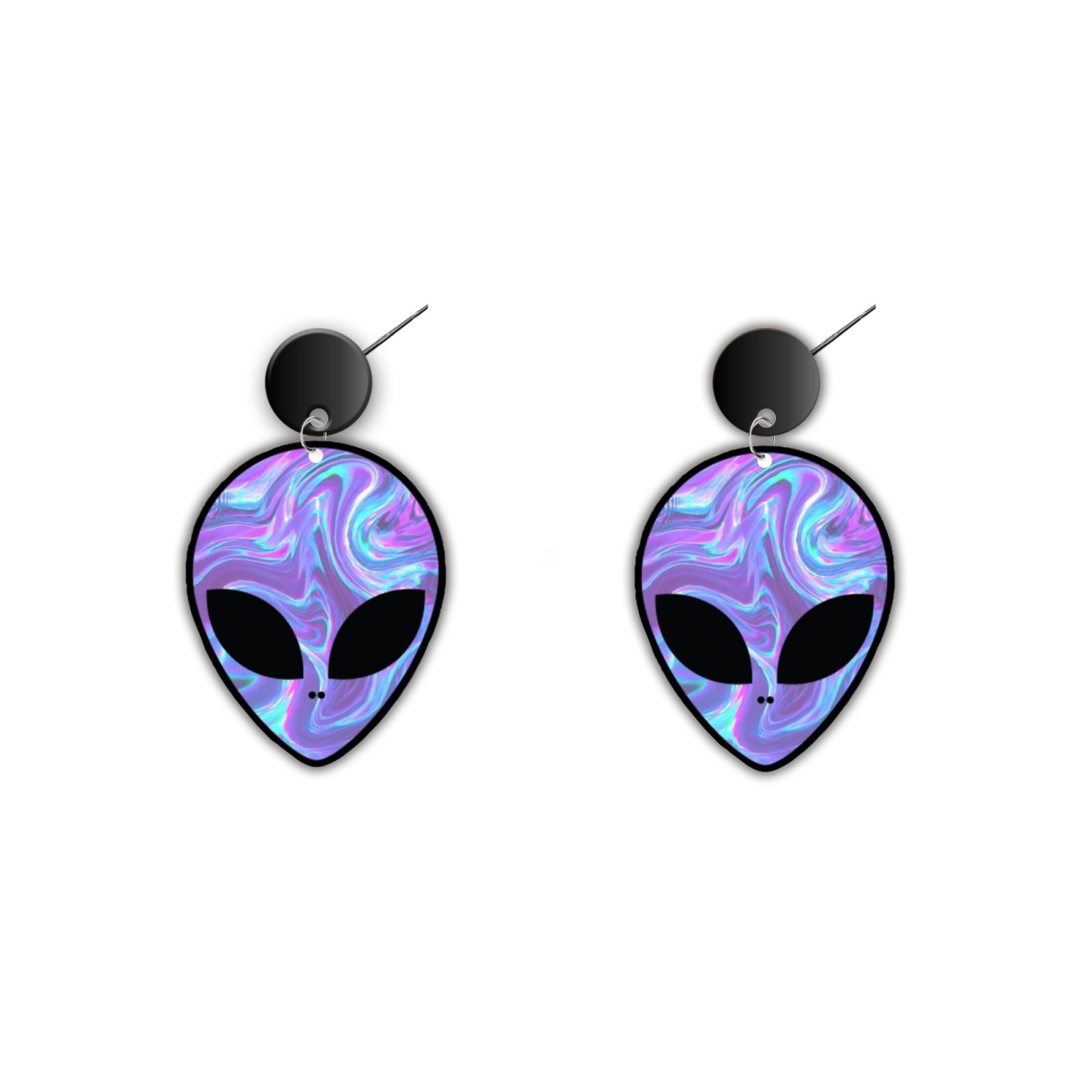 Cercei handmade Alien cu tortite de otel inoxidabil, 45 mm