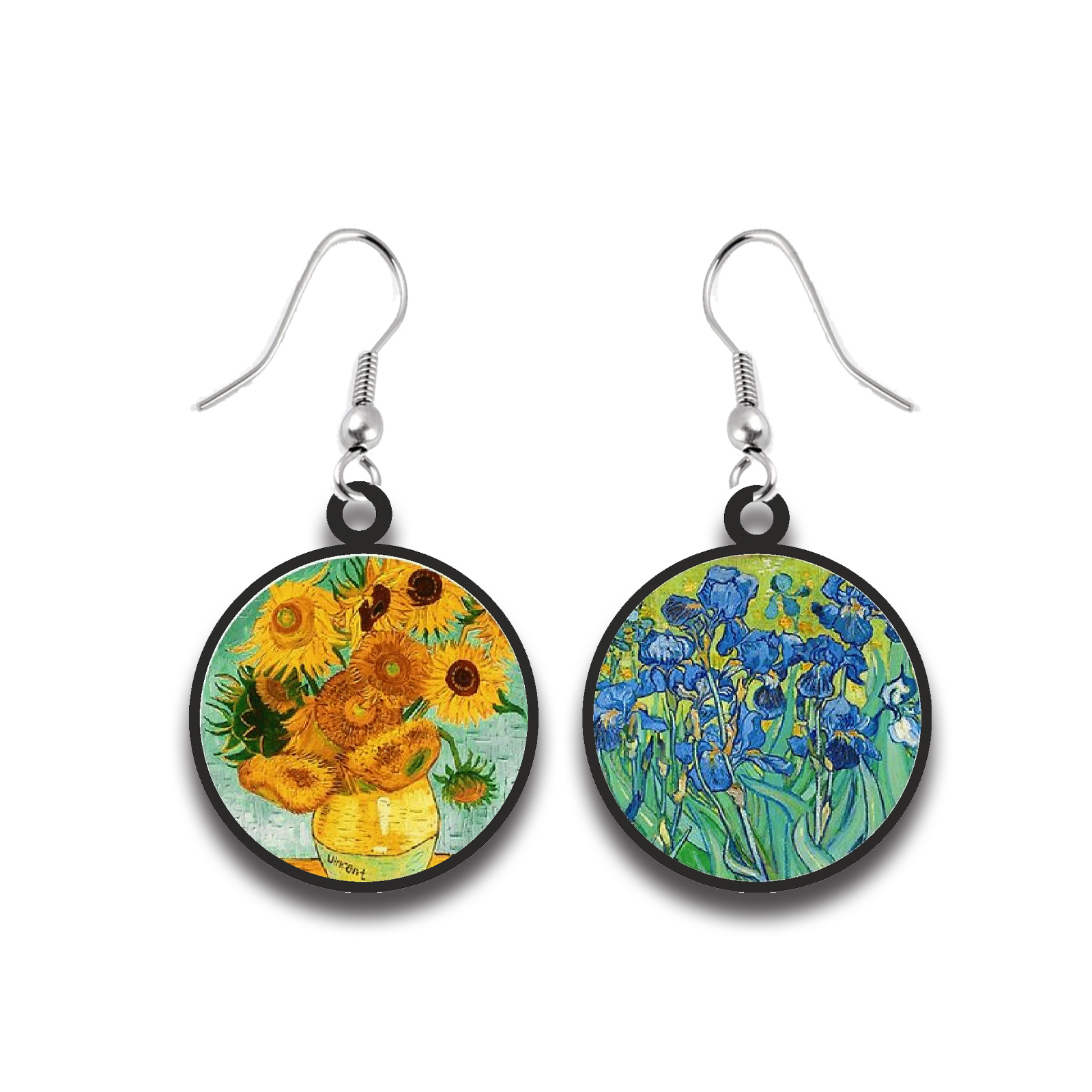 Cercei handmade Van Gogh cu tortite de otel inoxidabil, 30 mm