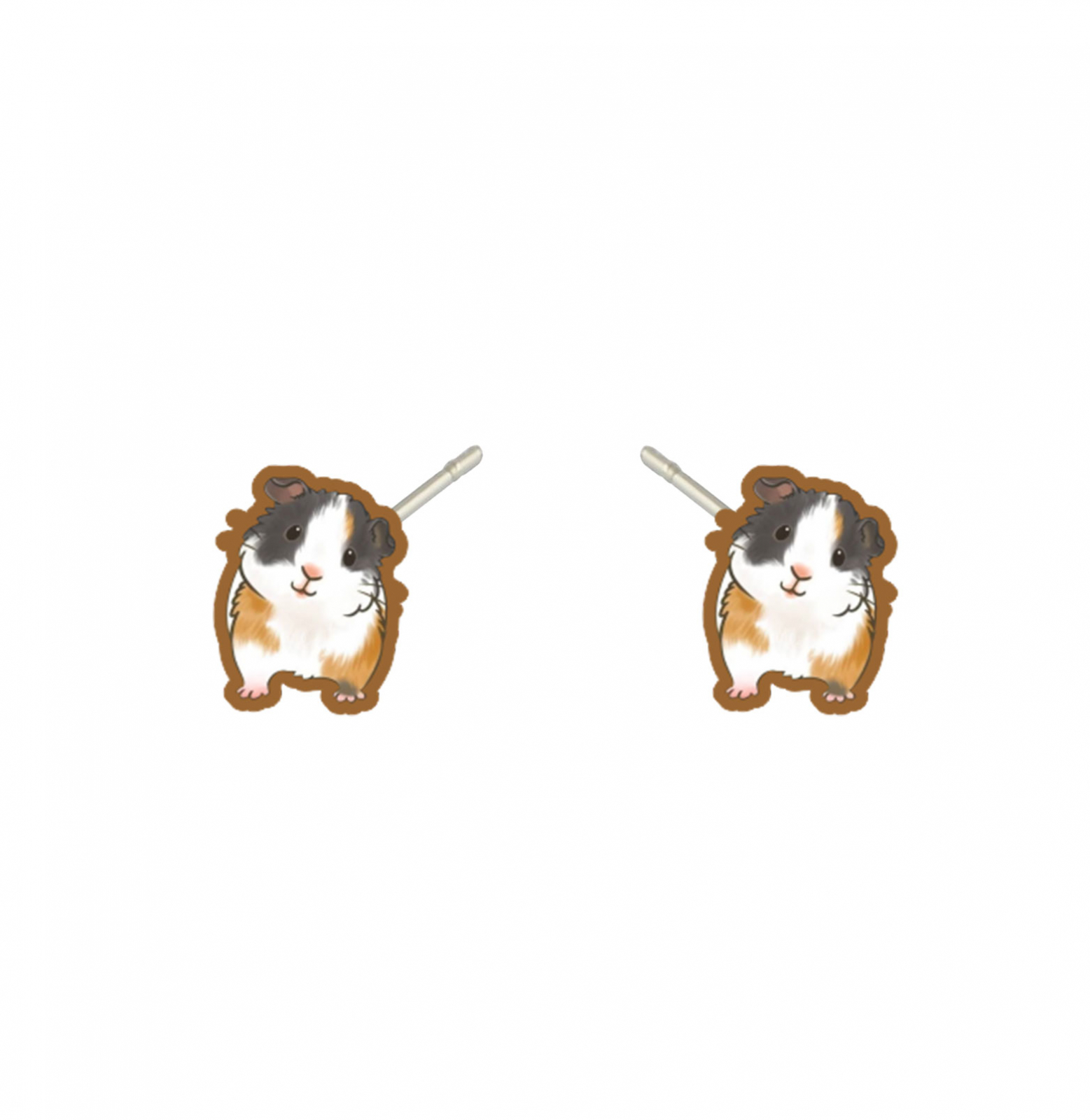 Cercei handmade Guinea Pig cu tortite de otel inoxidabil, 12mm