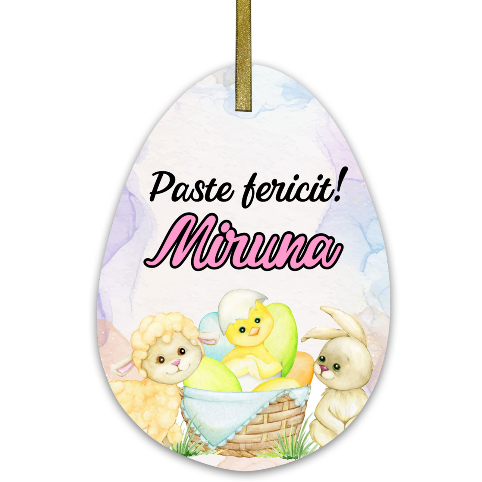 Decoratiuni Paste personalizate cu nume model pui
