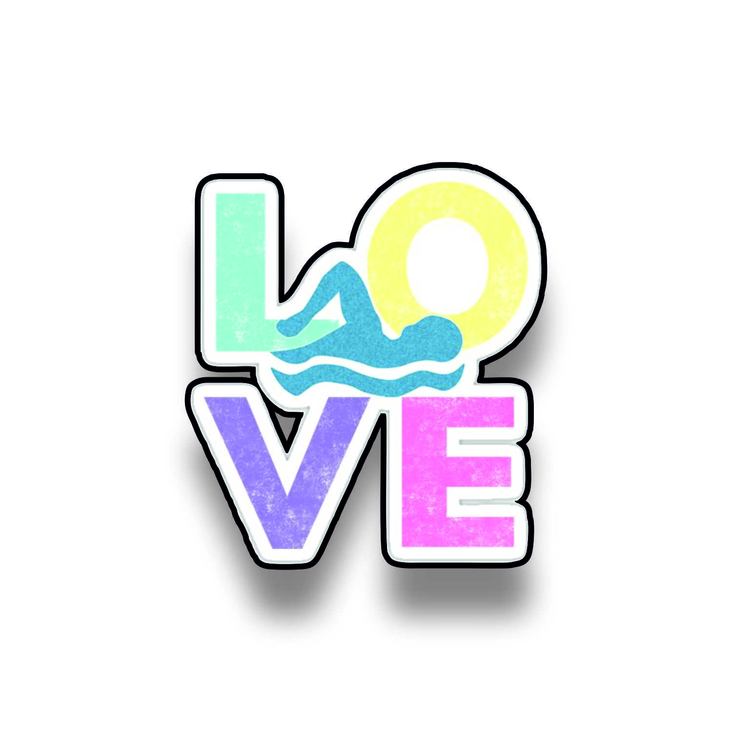 Insigna personalizata cu brosa Love swimming