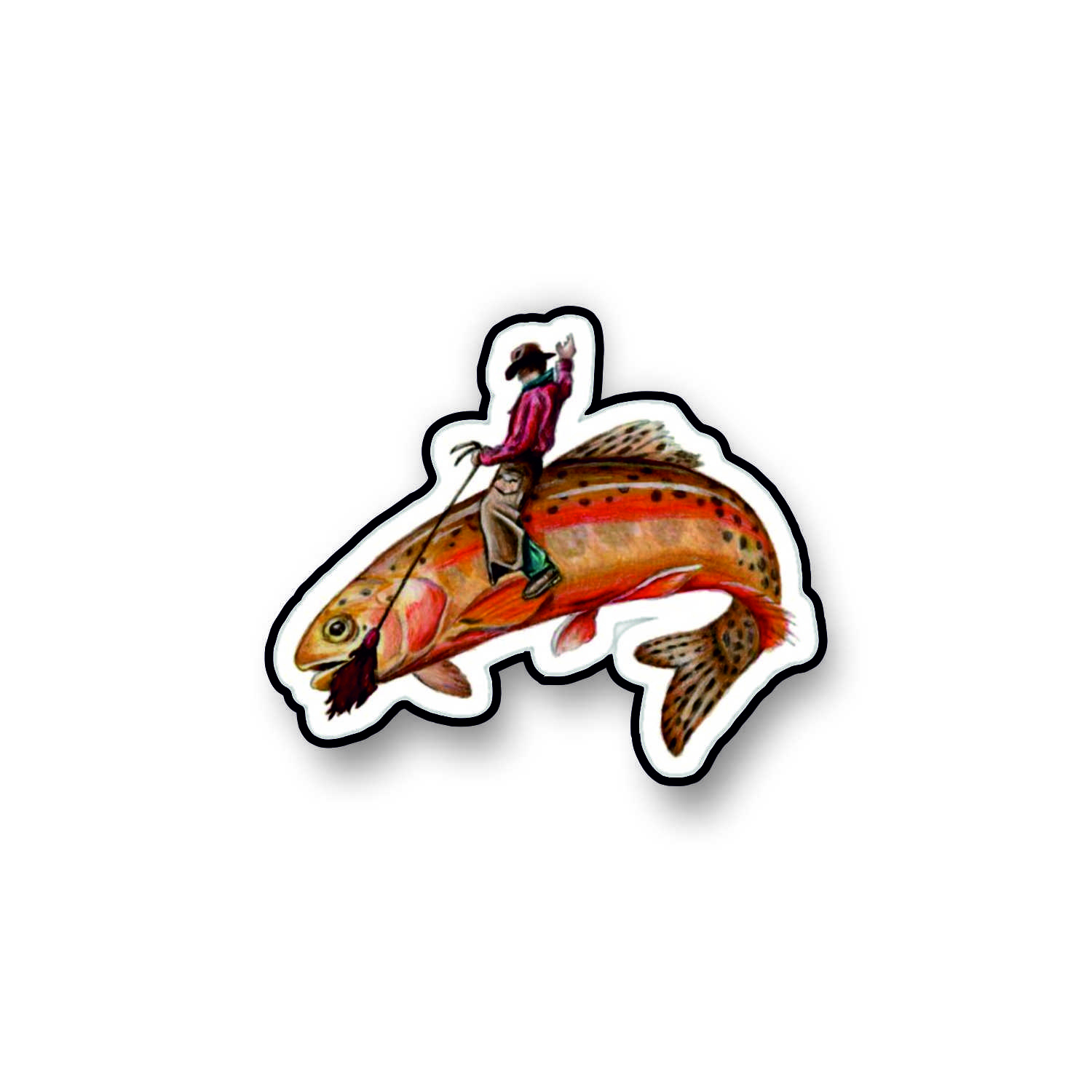 Insigna personalizata cu brosa Fish cowboy