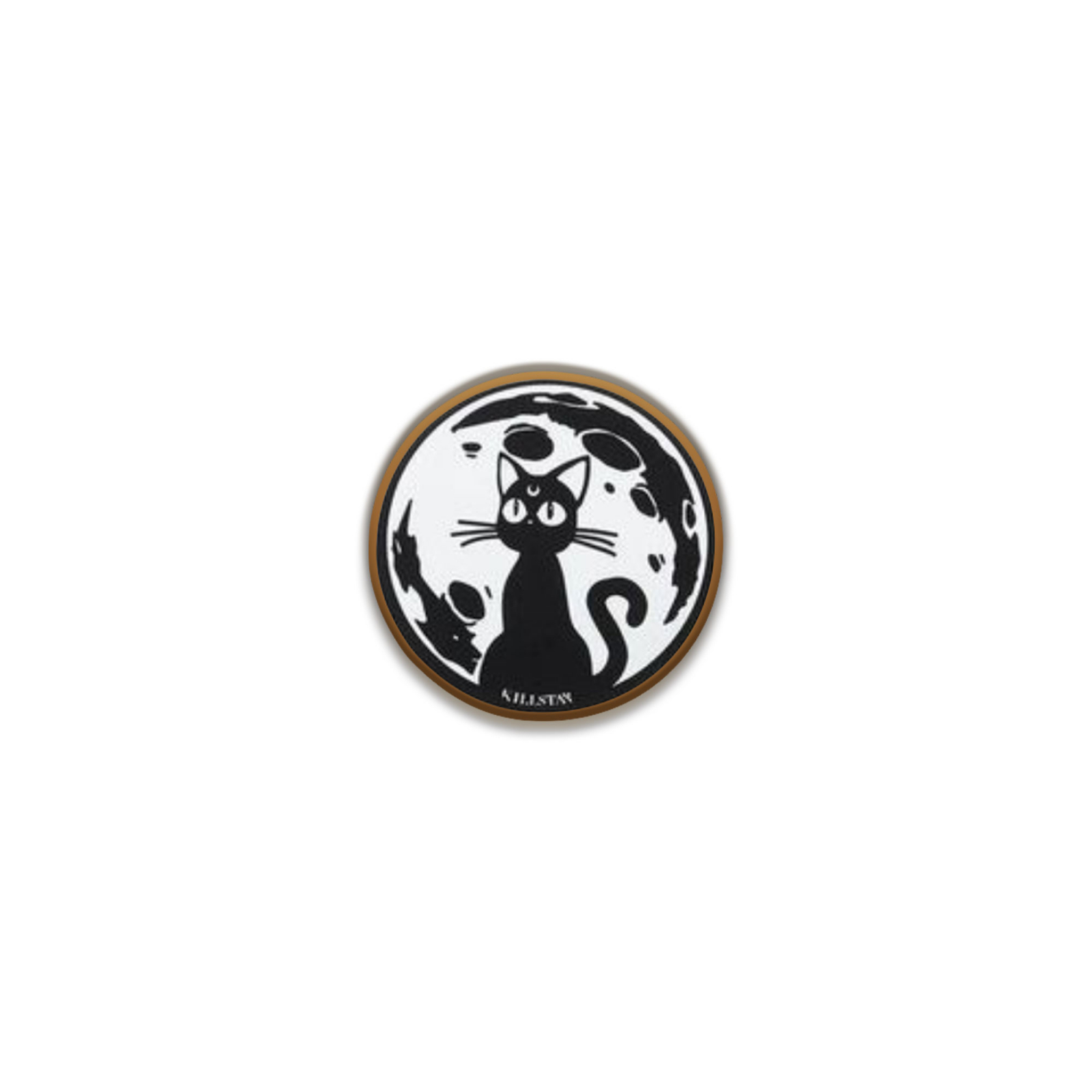 Insigna personalizata cu brosa Cat on moon