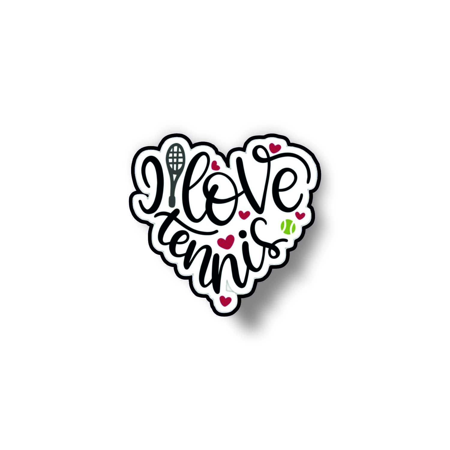 Insigna personalizata cu brosa I love tennis