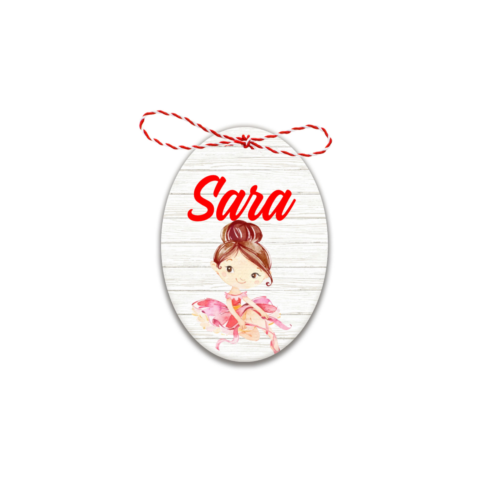 Martisor handmade cu nume balerina bruneta