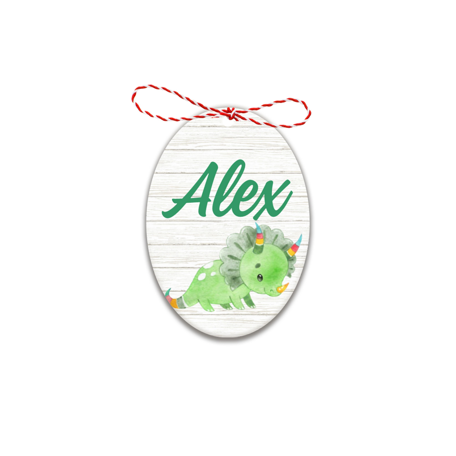 Martisor handmade cu nume dinozaur verde