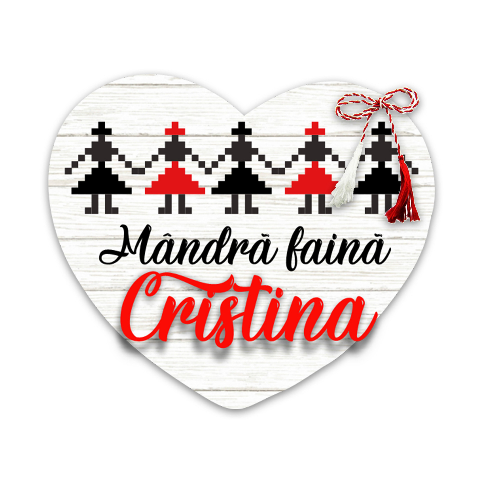 Martisor handmade cu nume model hora