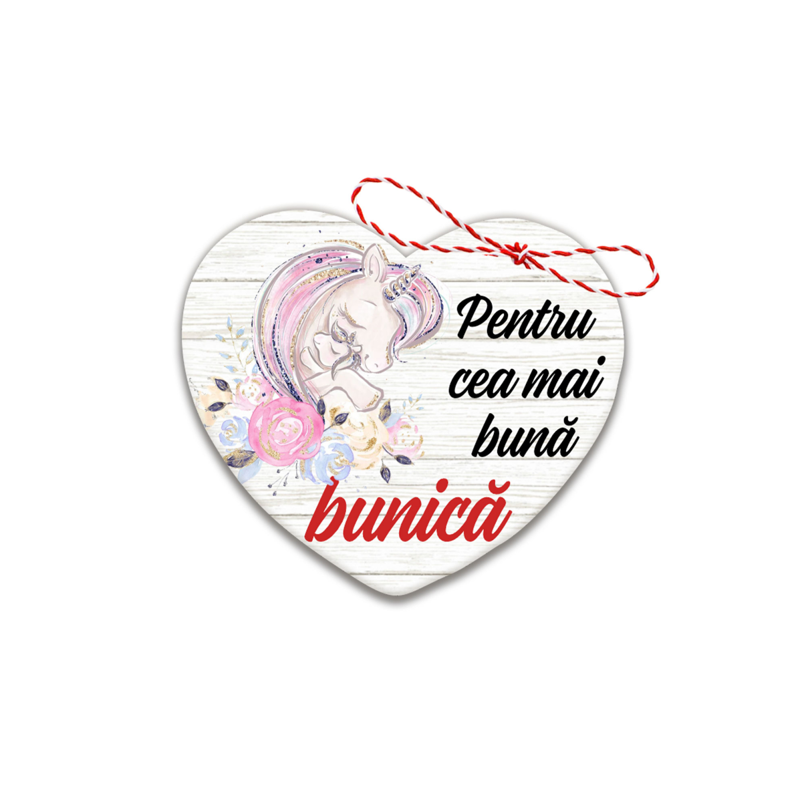 Martisor handmade pentru cea mai buna bunica model unicorn